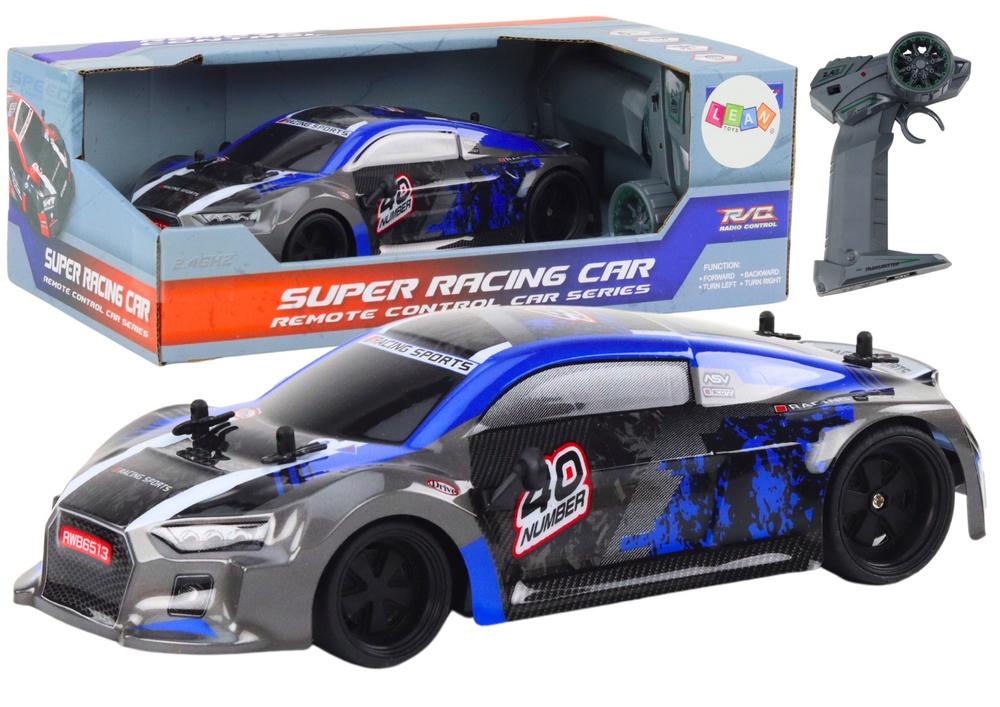 1:18 RC Drift Car - Blå, gummidæk, 2,4G kontrol