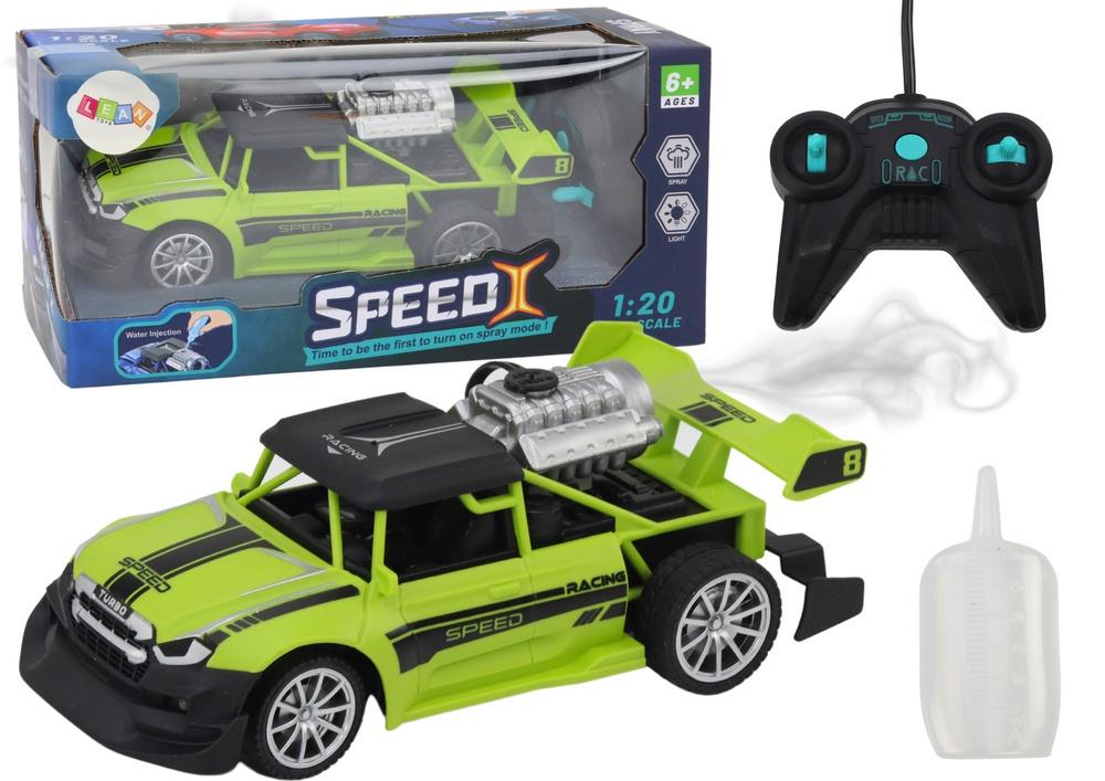 1:20 RC Car: Smoke, Lights, Green, Realistic Racing Fun