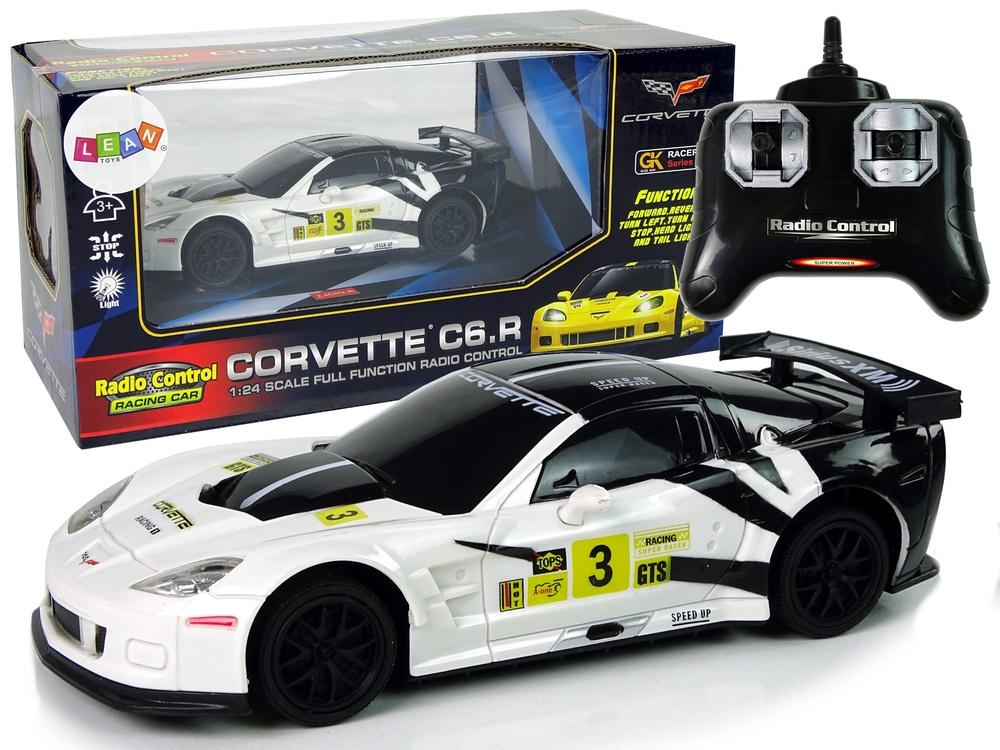 1:24 R/C Corvette C6.R Vit - Realistisk, 2,4G, ljus