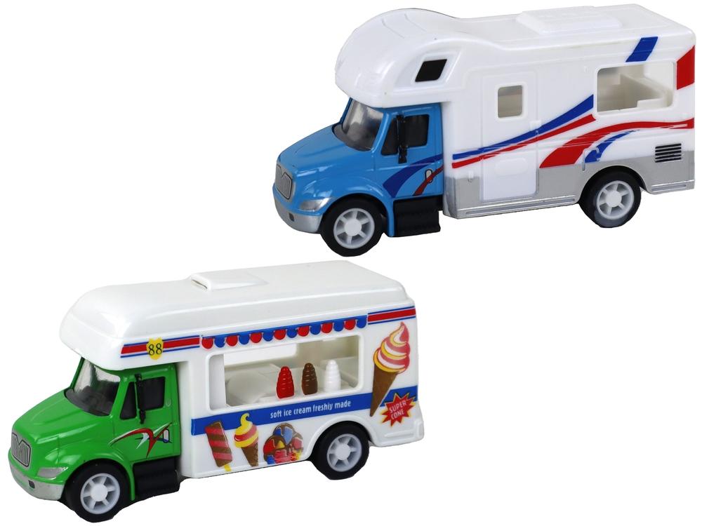 1:87 Friction Drive Set: Campervan, Lastbil, Ambulance, Is