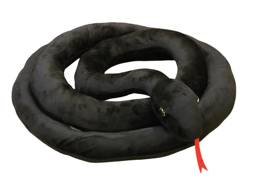 200 cm Plysch Svart Snake Mascot - Mjuk & CE-certifierad