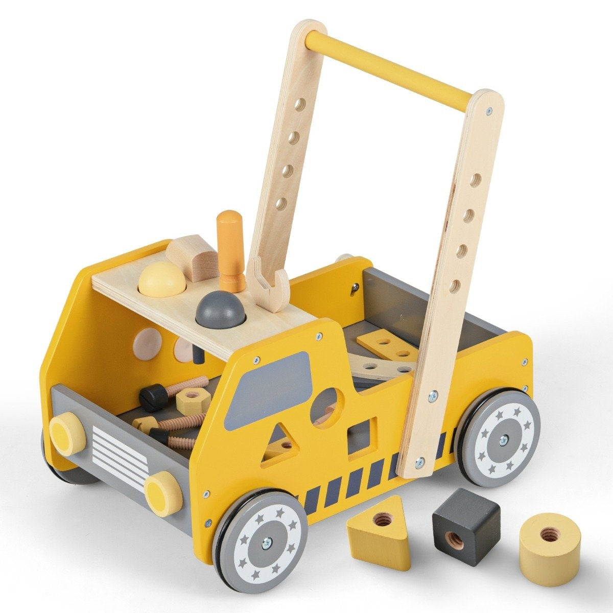 2-i-1 Baby Walker i trä med Multi-Activity Center Baby Walker Baby Walker
