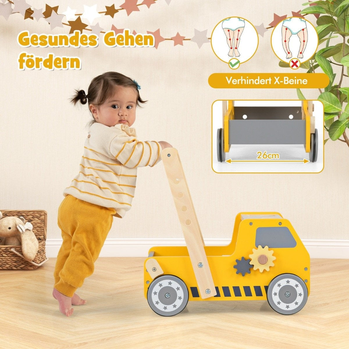 2-i-1 Baby Walker i trä med Multi-Activity Center Baby Walker Baby Walker