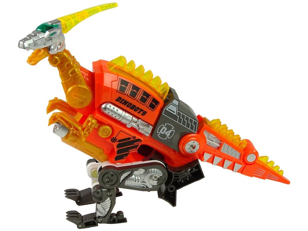 2-i-1 Dinosaur Gun: Orange Velociraptor med sköld och pilar