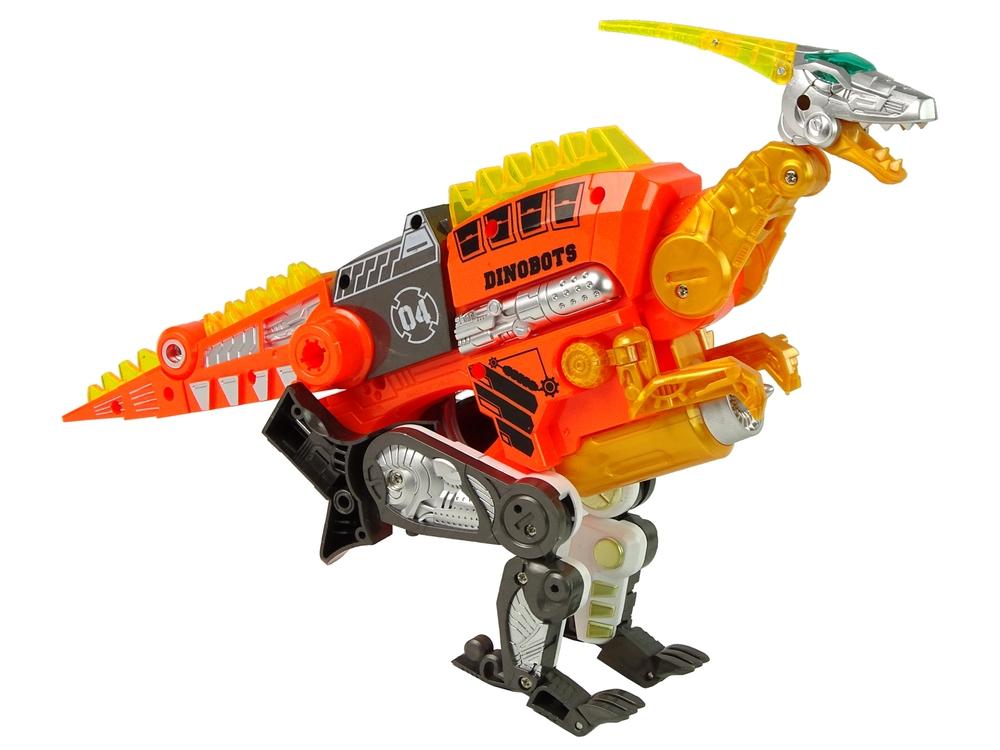 2-i-1 Dinosaur Gun: Orange Velociraptor med sköld och pilar