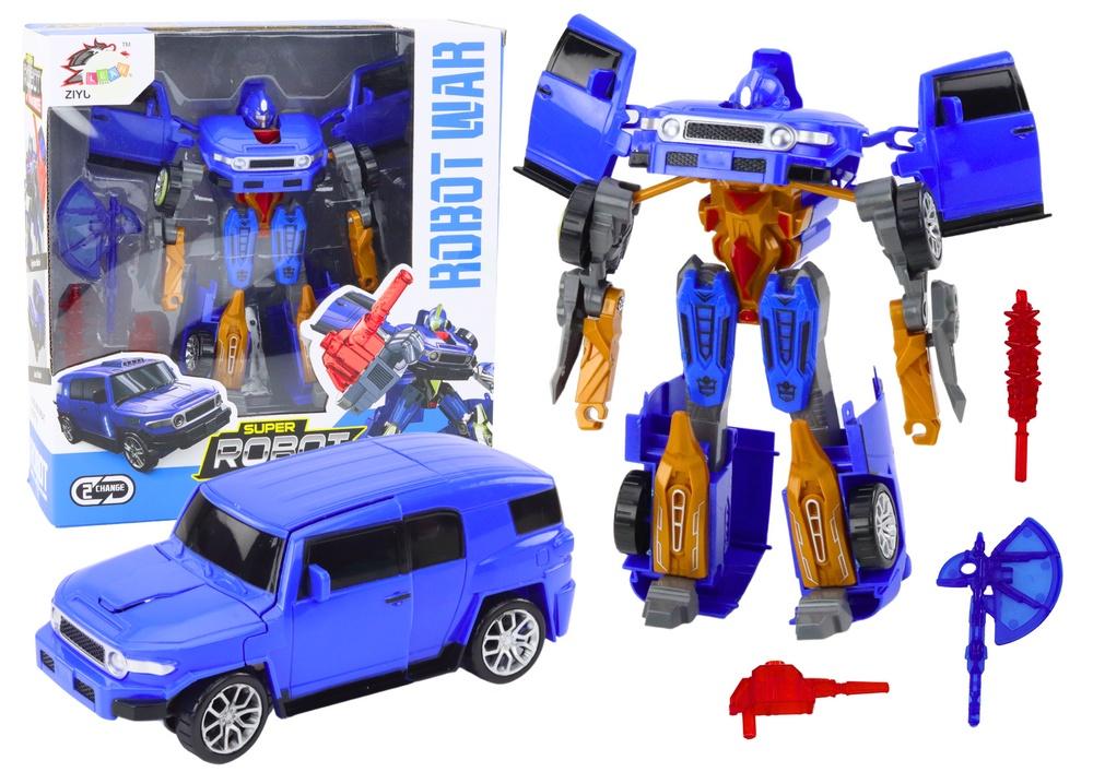 2i1 Blue Auto Robot: Transform, Battle og Race Fun