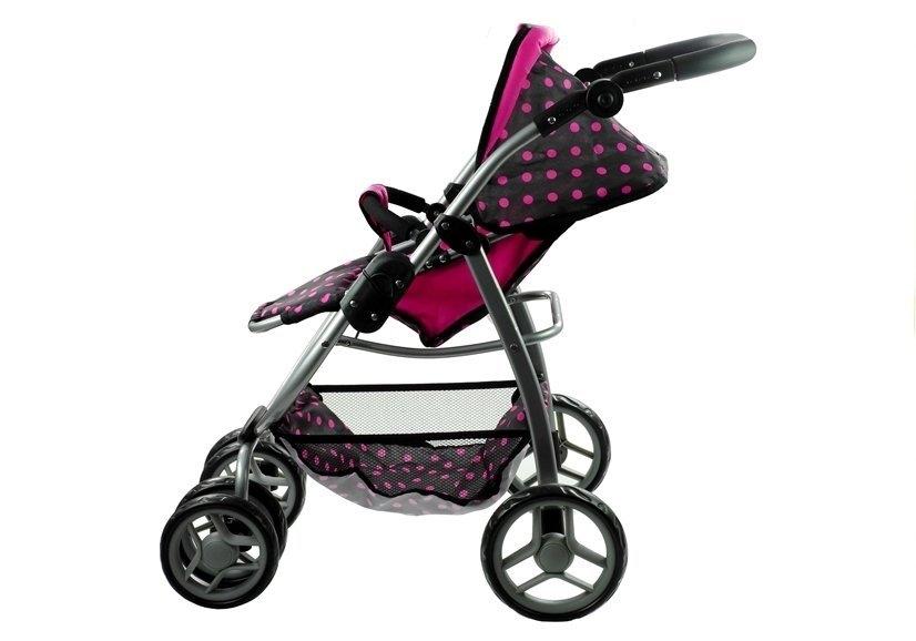 2in1 Doll Boggi & Barnvagn - Svart med rosa prickar Kul!