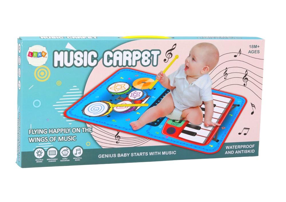 2in1 Kids Music Mat: Interaktiva trummor och piano med pinnar