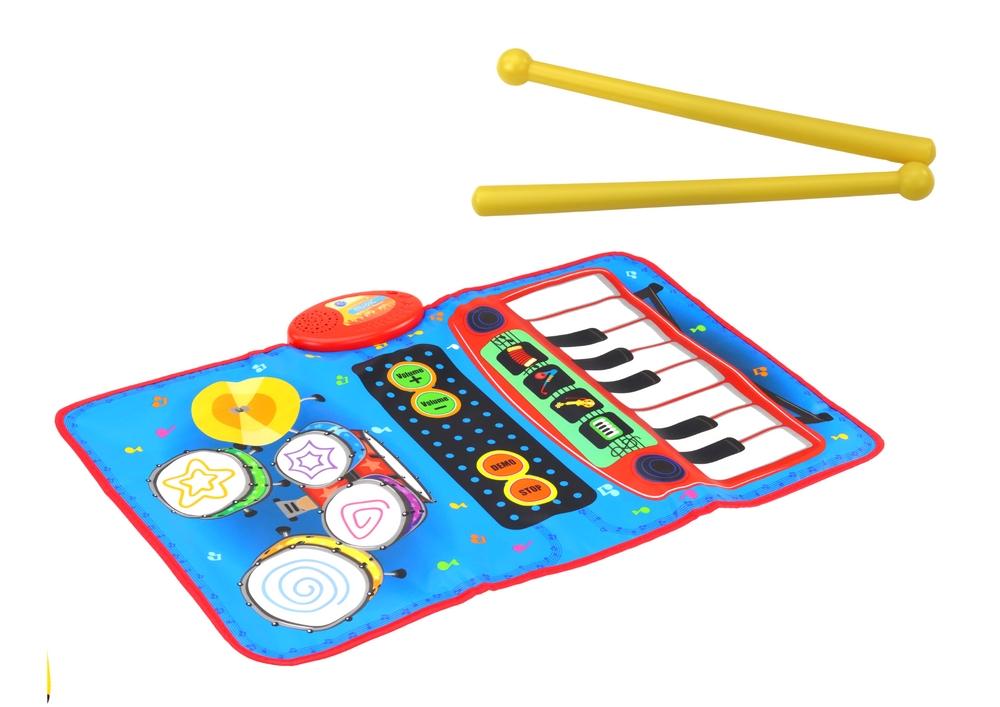 2in1 Kids Music Mat: Interaktiva trummor och piano med pinnar