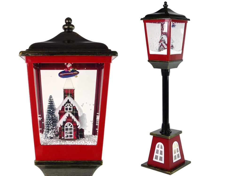 2in1 Snowfall Santa Lantern: Lätt, musik och justerbar höjd