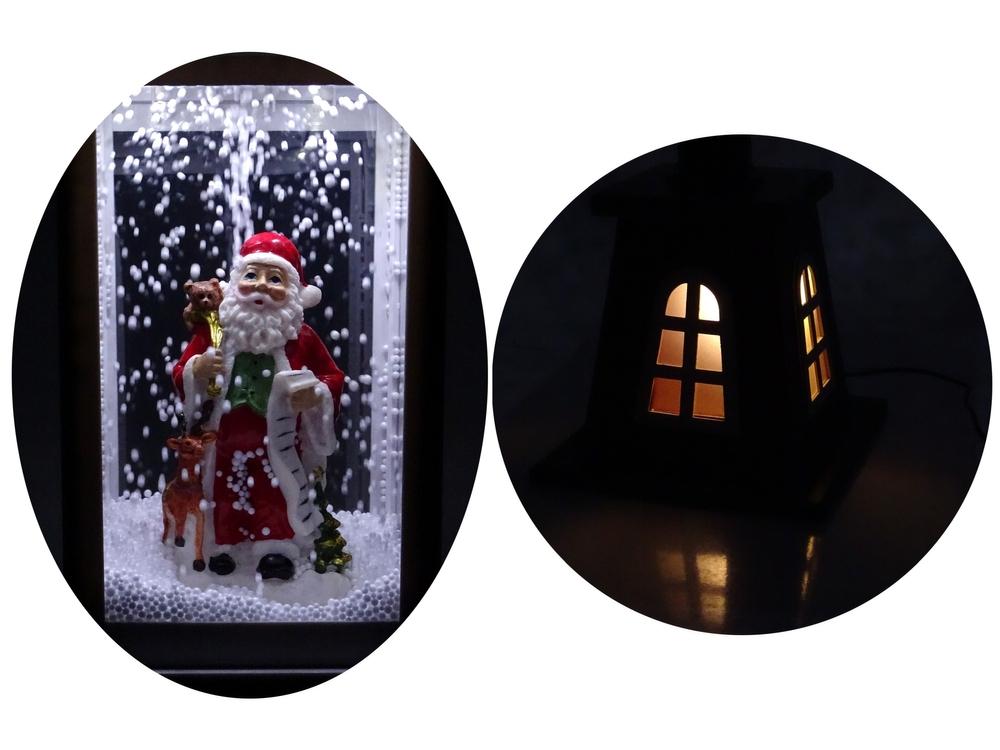 2in1 Snowfall Santa Lantern: Lätt, musik och justerbar höjd