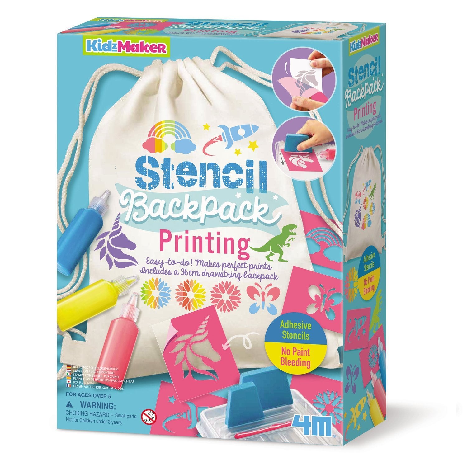 4M Kidzmaker DIY Set Stencil Backpack Printing