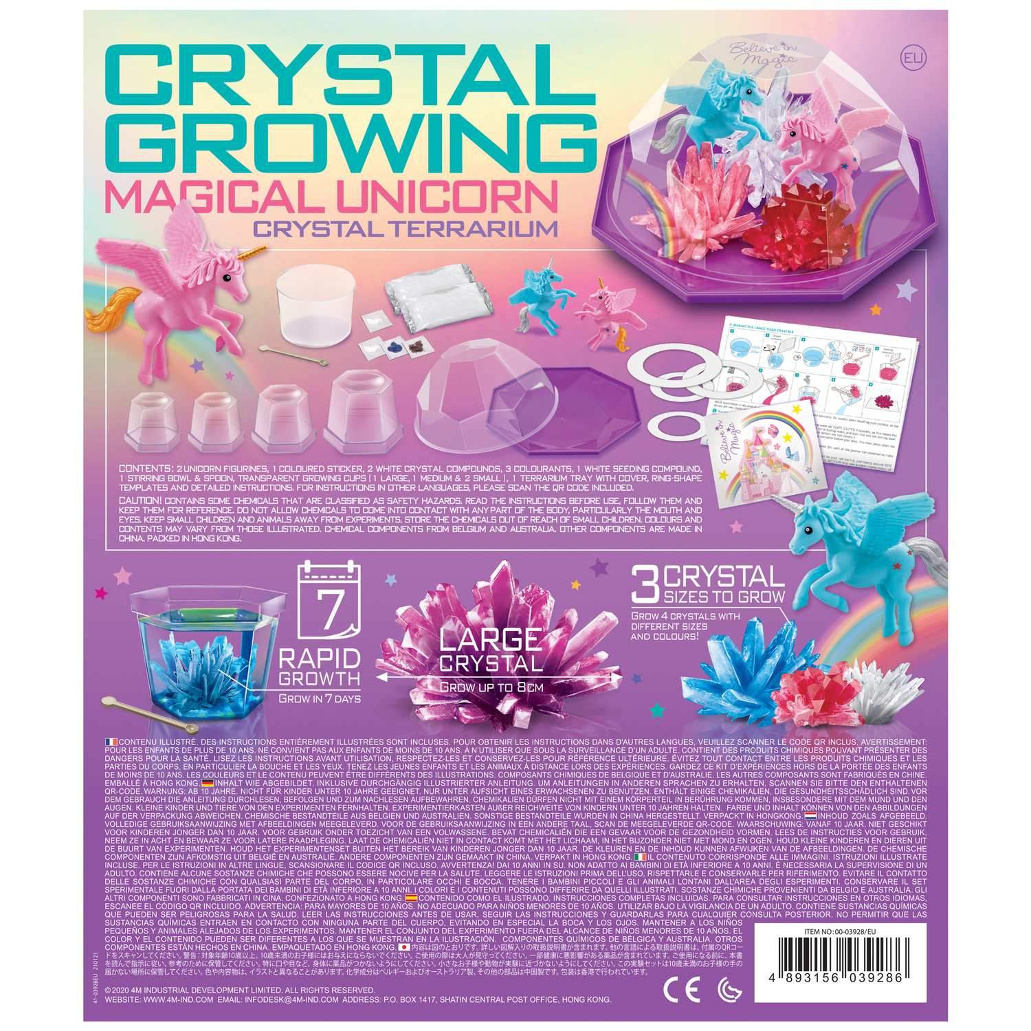 4M gör-det-självset Magical Unicorn Crystal Terrarium