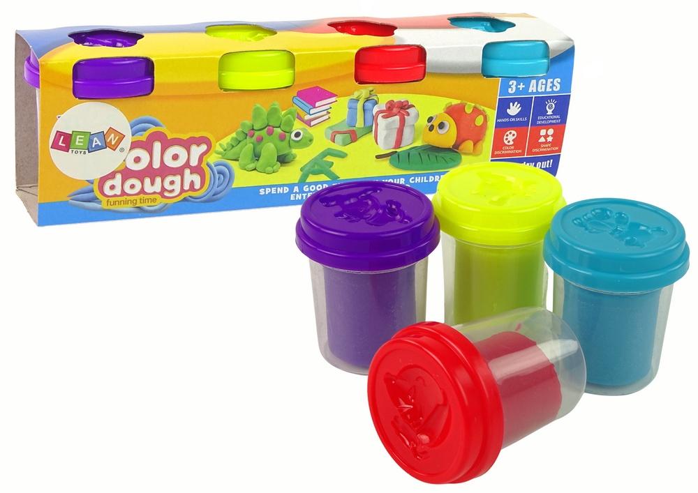 4-färgad Animal Play Dough Set: Kreativt roligt för barn 3+