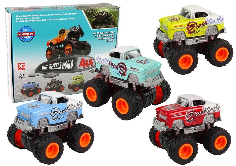 4x4 Classic Large Wheel Monster Truck - 4 farver tilgængelige