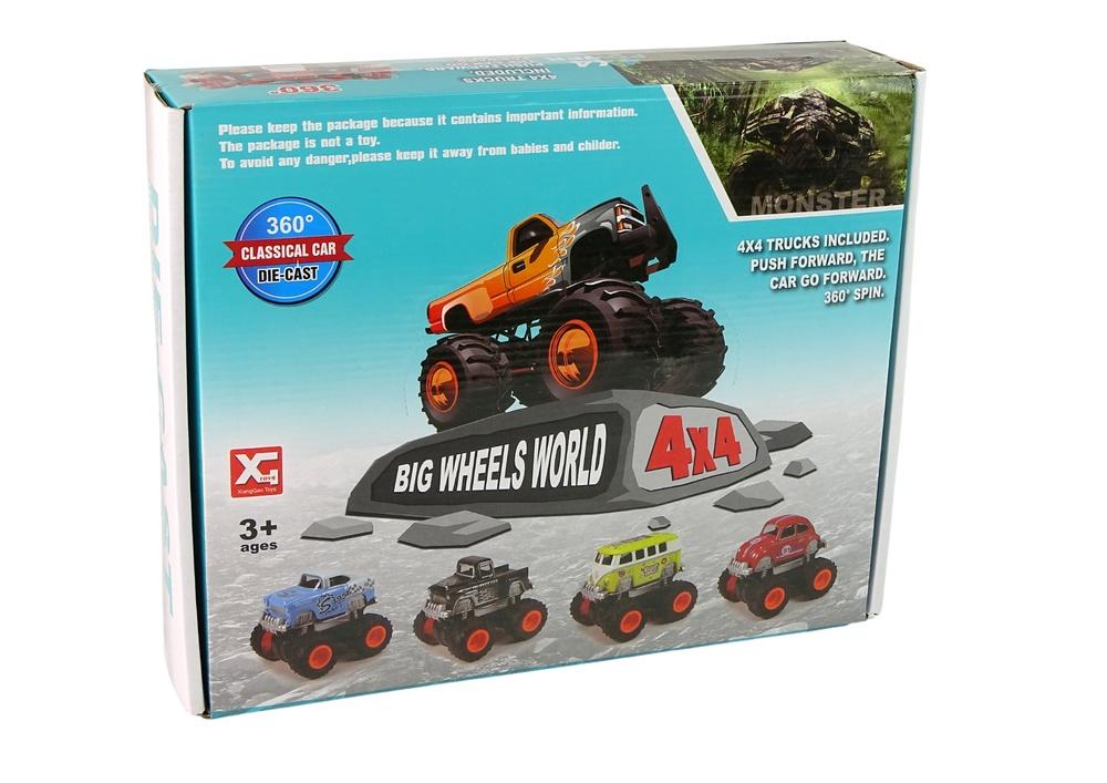 4x4 Classic Large Wheel Monster Truck - 4 farver tilgængelige