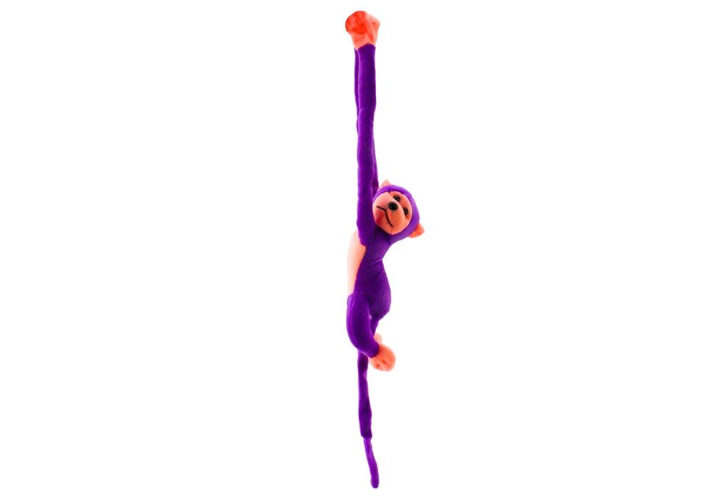 60 cm Purple Plush Monkey Mascot med lyd og borrelåshender