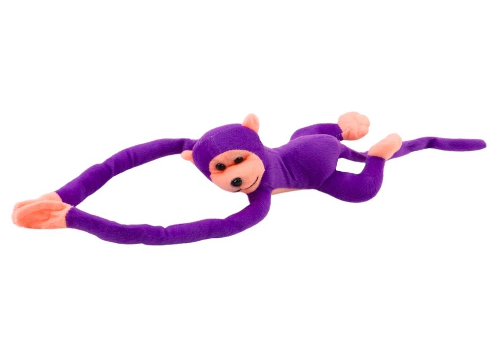 60 cm Purple Plush Monkey Mascot med lyd og borrelåshender