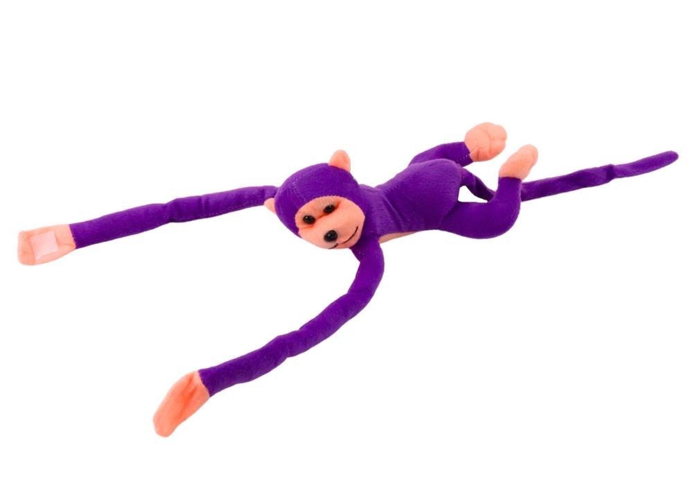 60 cm Purple Plush Monkey Mascot med lyd og borrelåshender