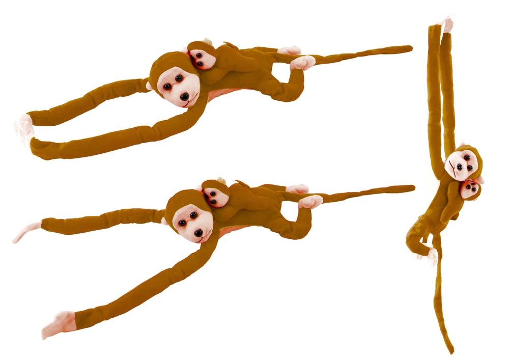 70 cm Plysch Monkey & Baby: Mjuk, kardborre, CE-certifierad leksak