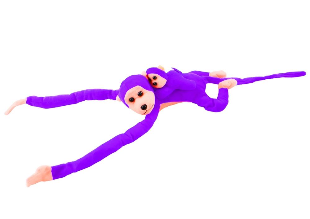 70 cm Purple Plush Monkey Duo - Blød, Velcro, CE-certificeret