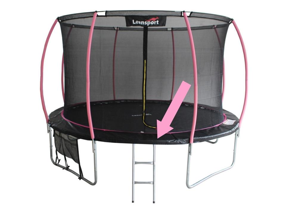 8 fot sporttrampolin fjäderskydd, svart-rosa, 12 mm PVC/PE