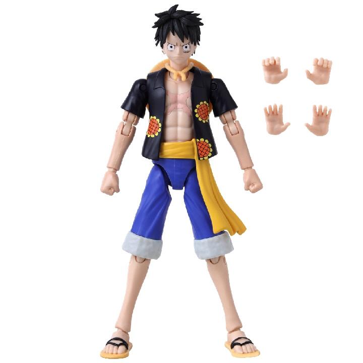 Anime Heroes One Piece Figur med tilbehør, 16 cm - Monkey D. Luffy (Dress pink version)