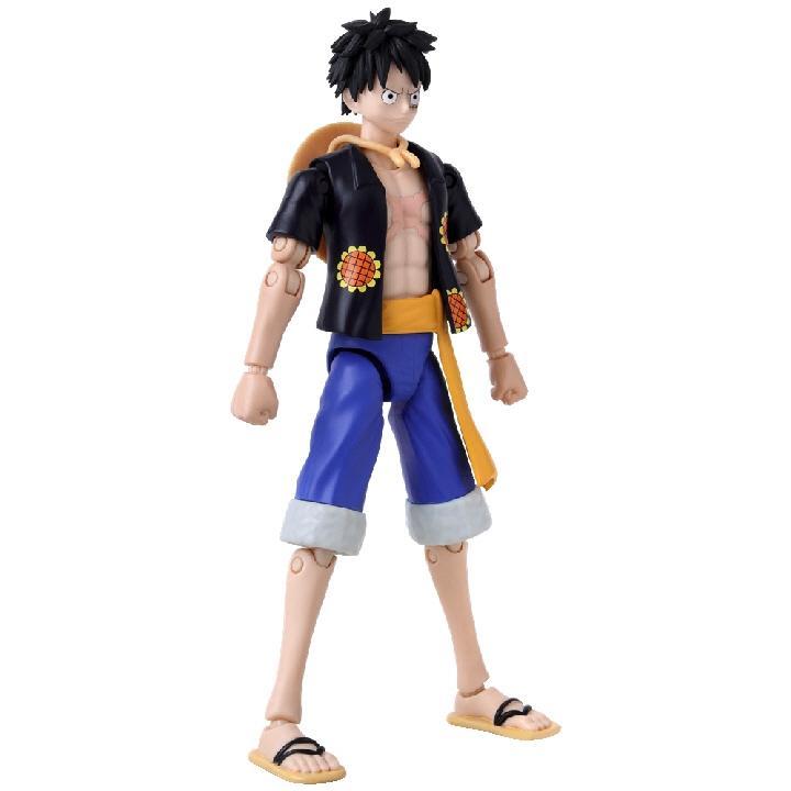 Anime Heroes One Piece Figur med tilbehør, 16 cm - Monkey D. Luffy (Dress pink version)