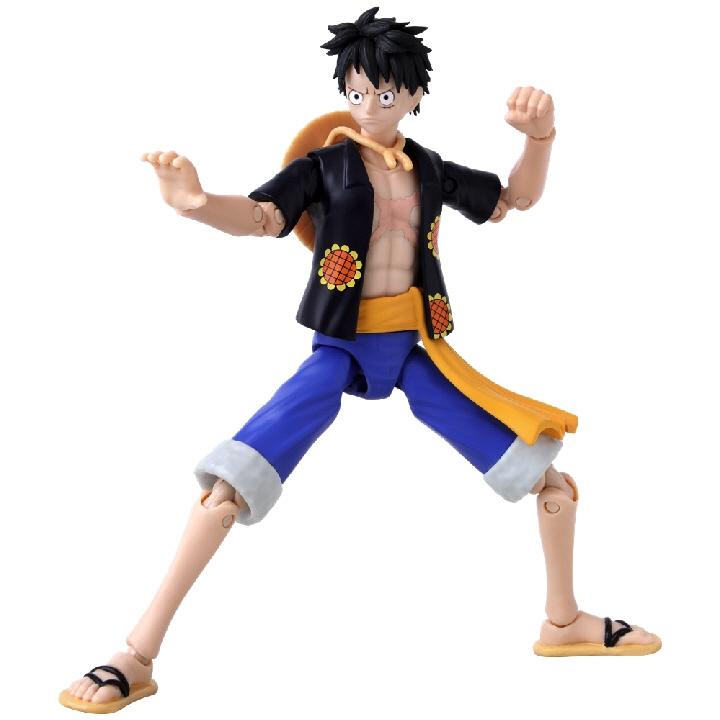 Anime Heroes One Piece Figur med tilbehør, 16 cm - Monkey D. Luffy (Dress pink version)