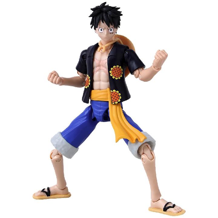 Anime Heroes One Piece Figur med tilbehør, 16 cm - Monkey D. Luffy (Dress pink version)