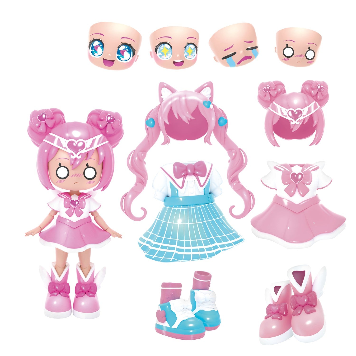 Anime-dockor, 14 cm, 32 stilkombinationer