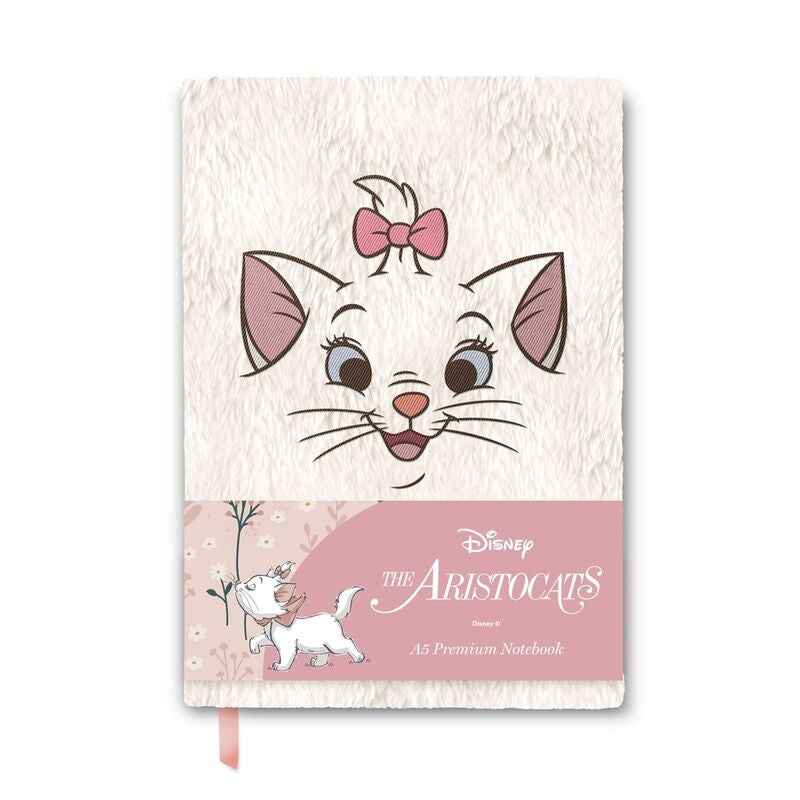 Aristocats A5 Plush Notebook för anteckningar och journalföring