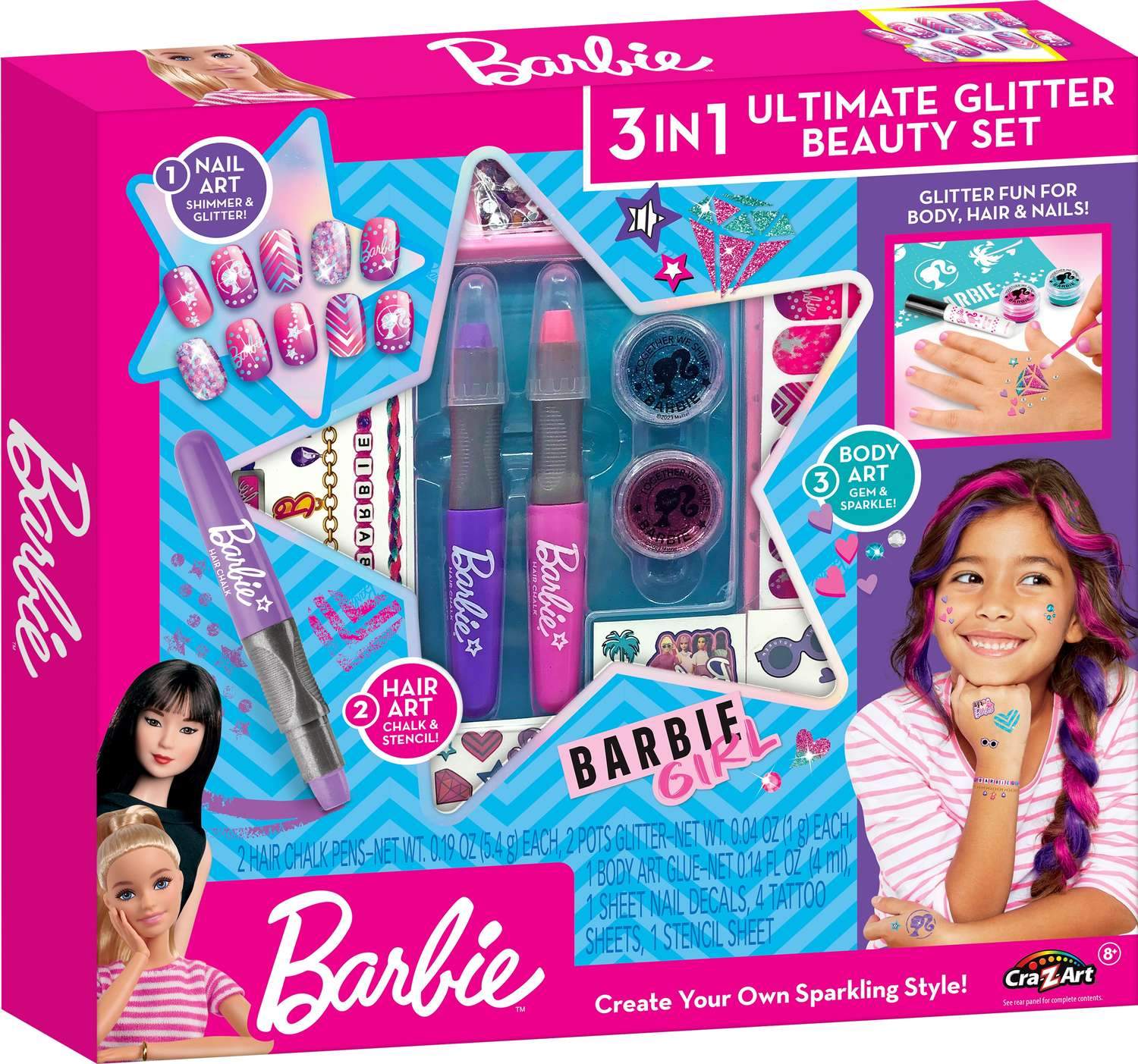 Barbie skønhedssæt 3 i 1 ultimativ glitter