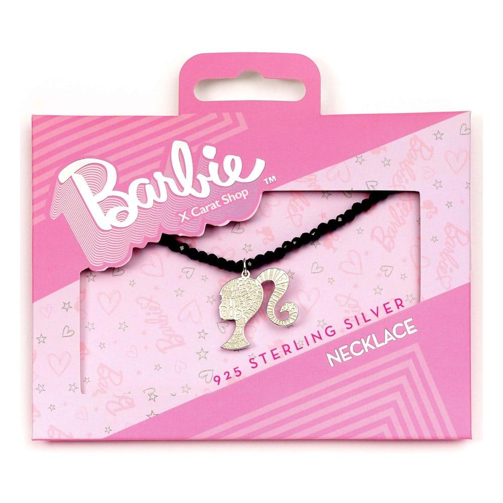 Barbie hänge & halsband siluett på svart onyxpärla (Sterling Silver)