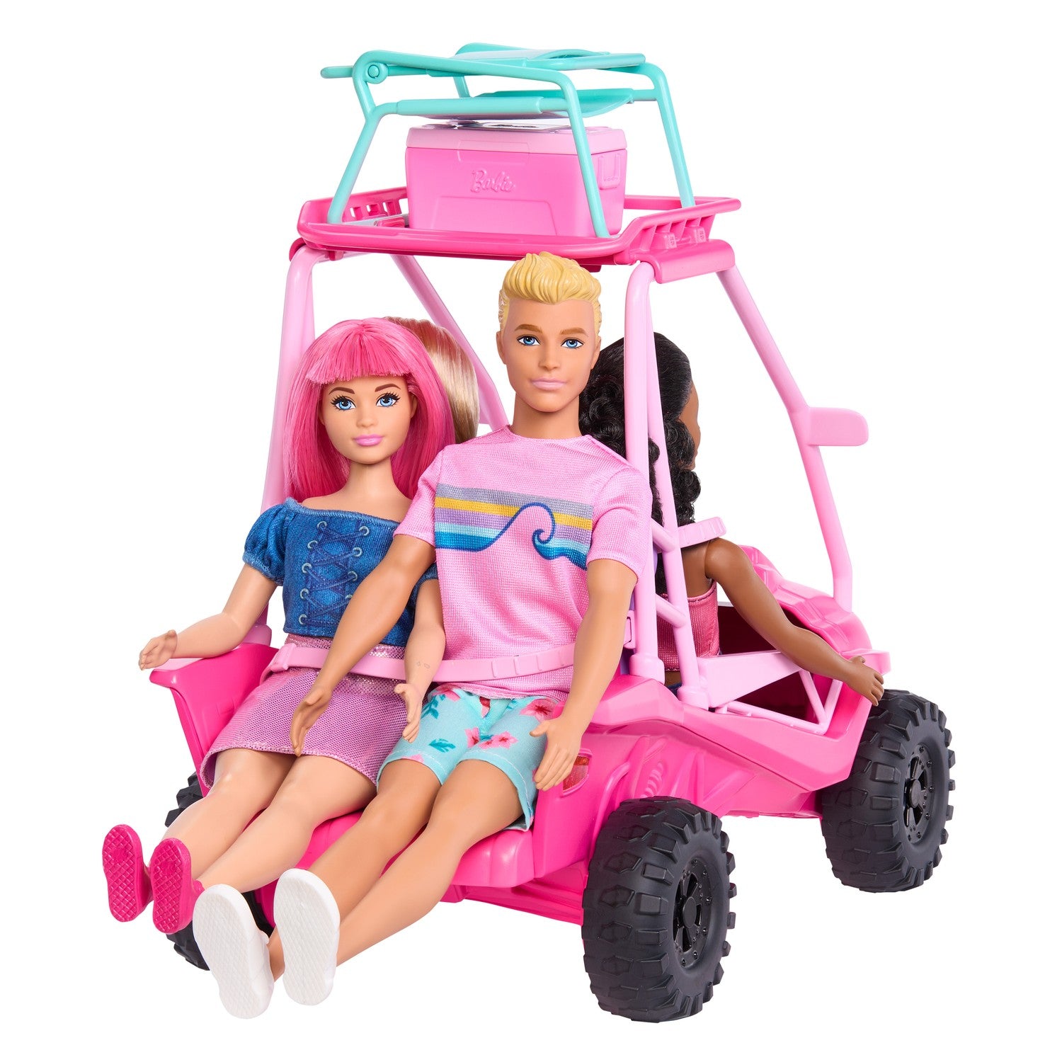 Barbie strandvagn med tillbehör, plats för 4 dockor