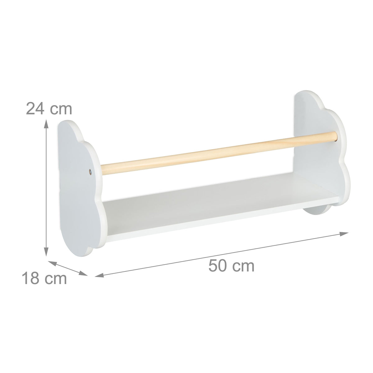 Barnbokhylla moln 3-pack