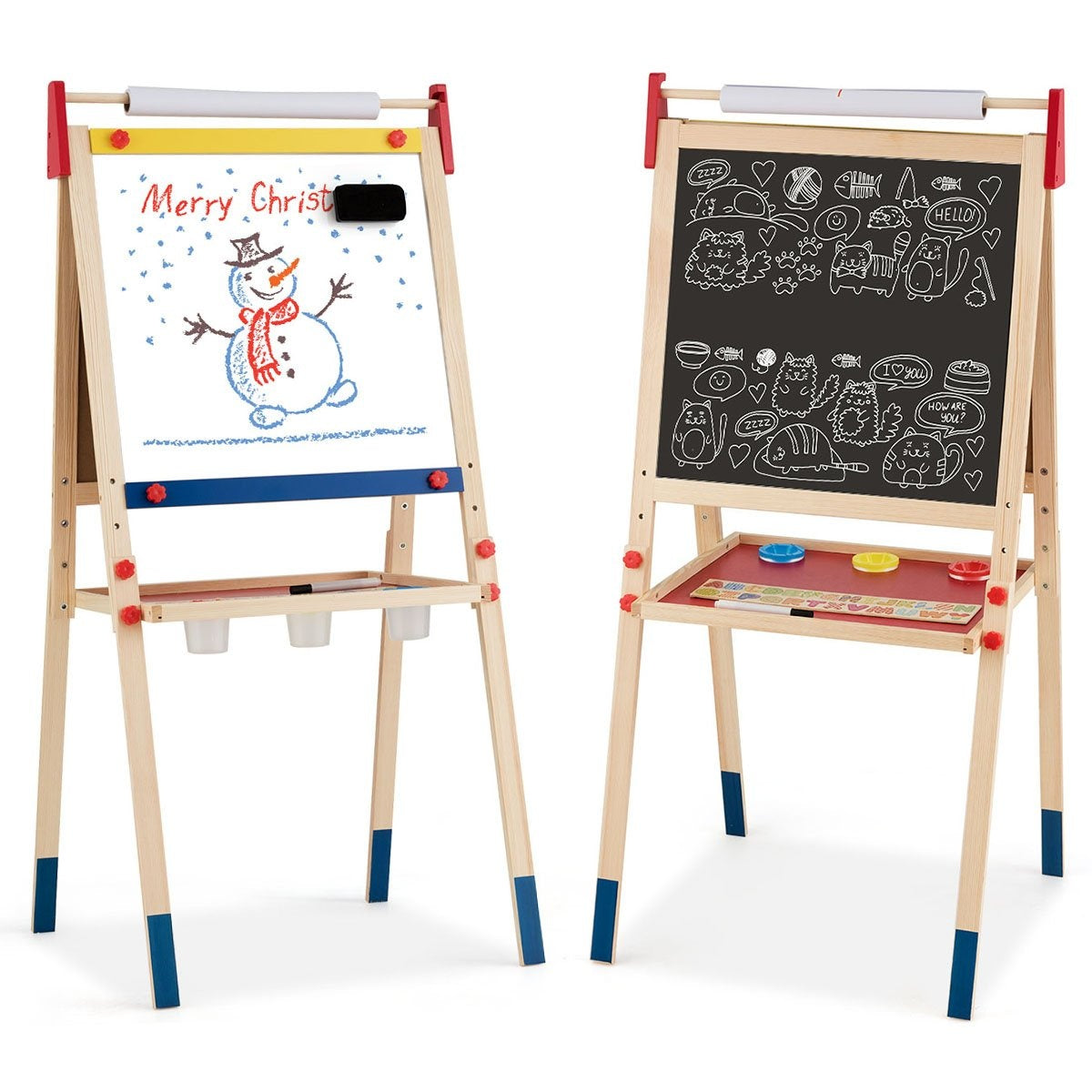 Barns 3-i-1 justerbar staffli med magnetisk whiteboard