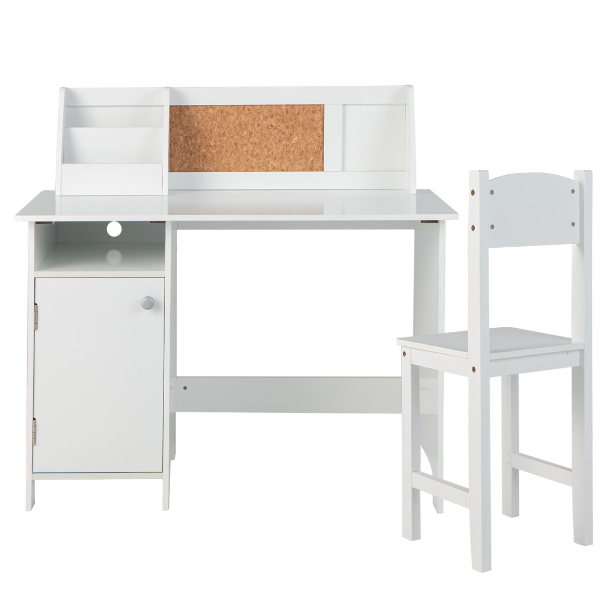Barnskrivbord och stolsset, whiteboardtavla, förvaringsskåp, åldrar 3+