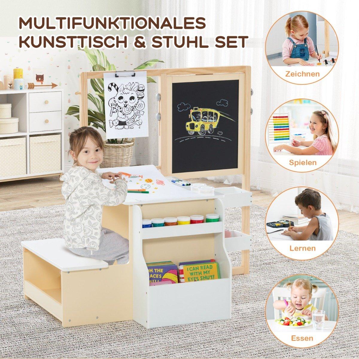 Barns trä konst staffli Set med svarta tavlan och whiteboard