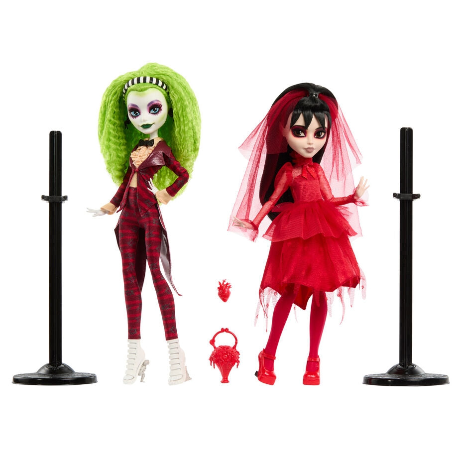 Beetlejuice Doll Set, 2 Samlarfigurer, Skullector Edition