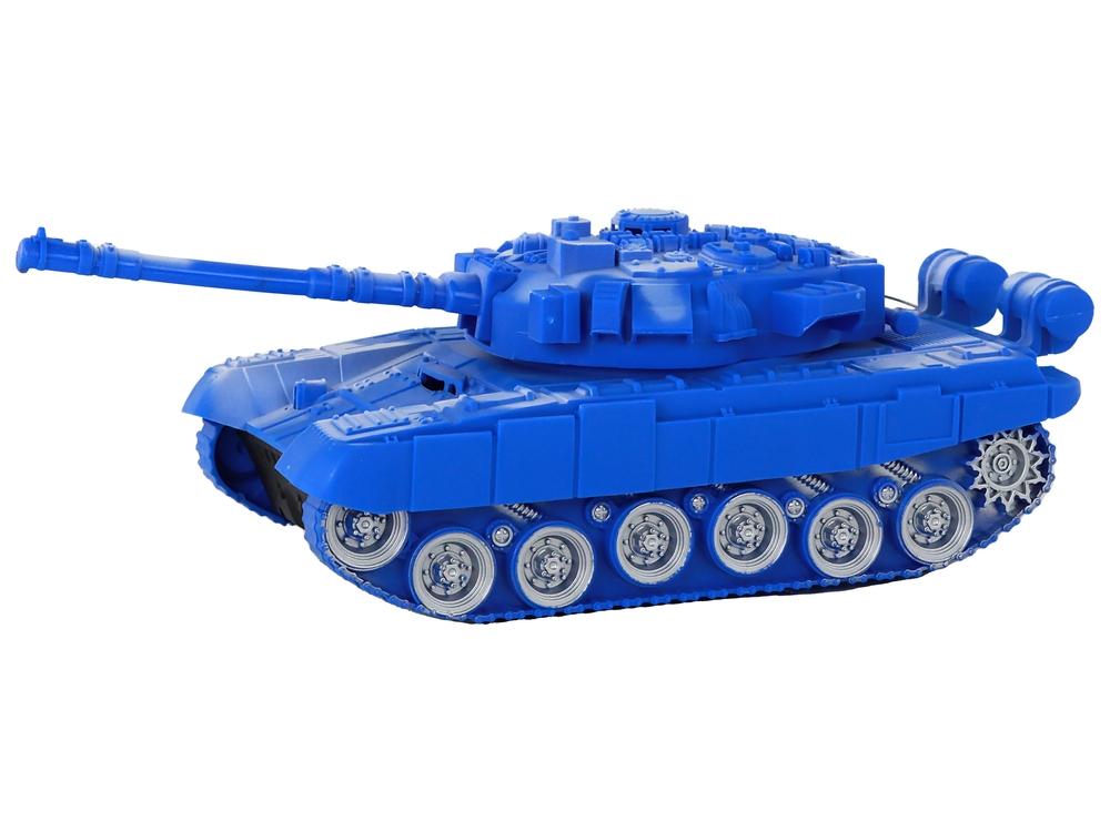 Blå R/C Tank 1:18 med lys, lyde, fuld bevægelse 27MHz