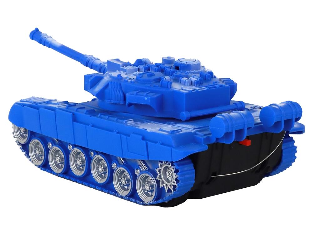 Blå R/C Tank 1:18 med lys, lyde, fuld bevægelse 27MHz