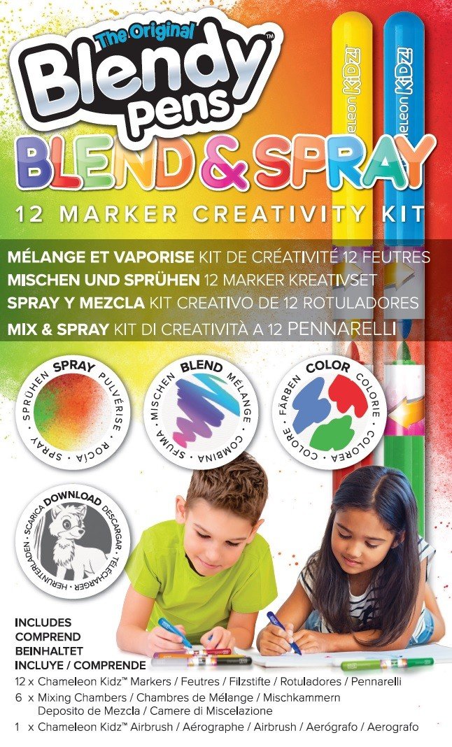 Blendy Pens Papirsæt Markers Blend And Spray, 12 stk