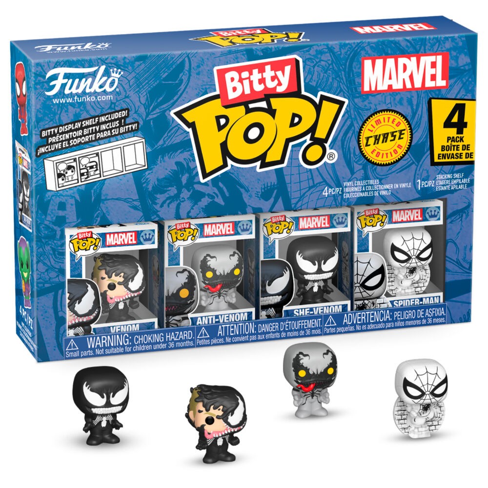 Blister 4-pack Bitty POP Marvel Spider-Man och Venom Figurer