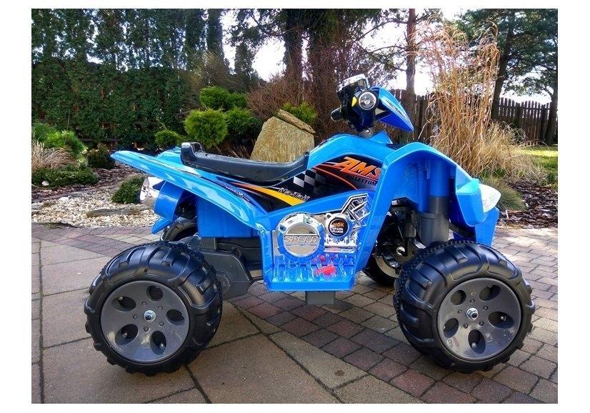 Blue Electric Quad: 12V batteri, dubbla motorer, fjärrkontroll