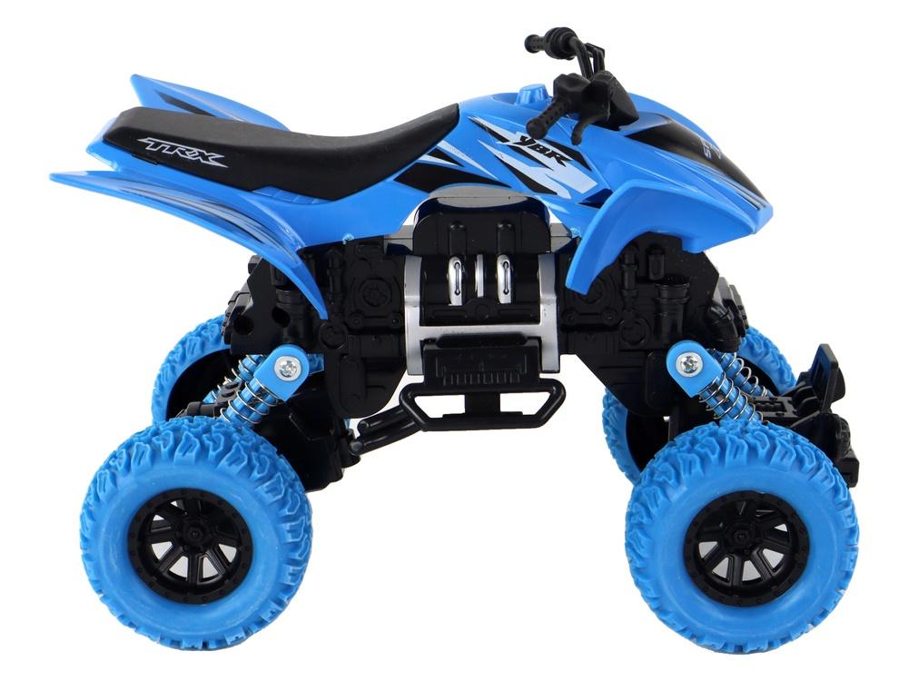 Blue XC Quad: Friktionsdrev, gummihjul, støddæmpere