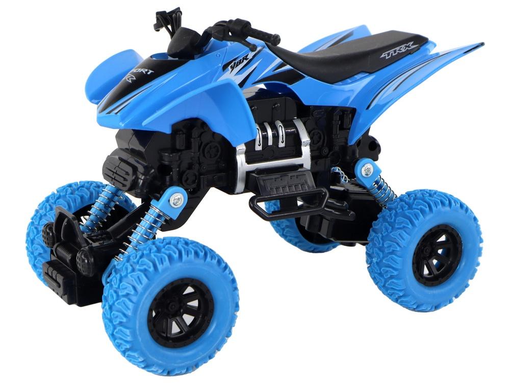 Blue XC Quad: Friktionsdrev, gummihjul, støddæmpere