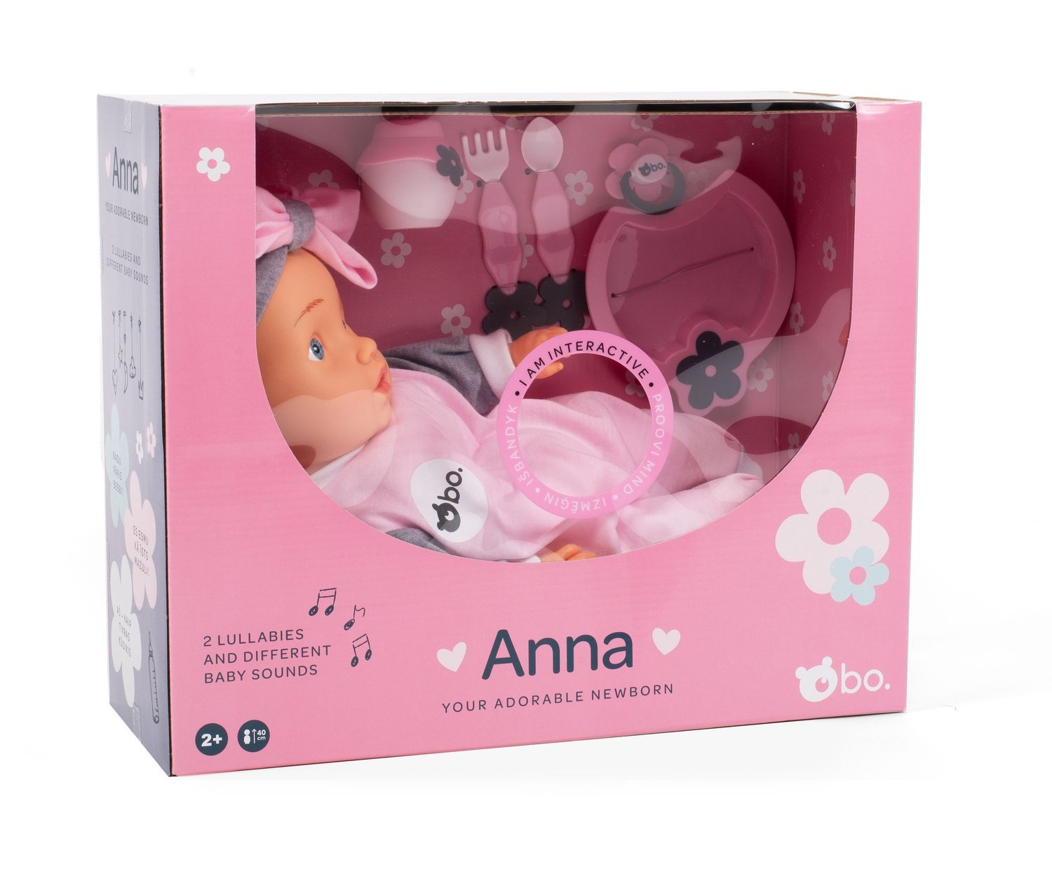 Ophold. Interaktiv babydukke Anna, 42 cm