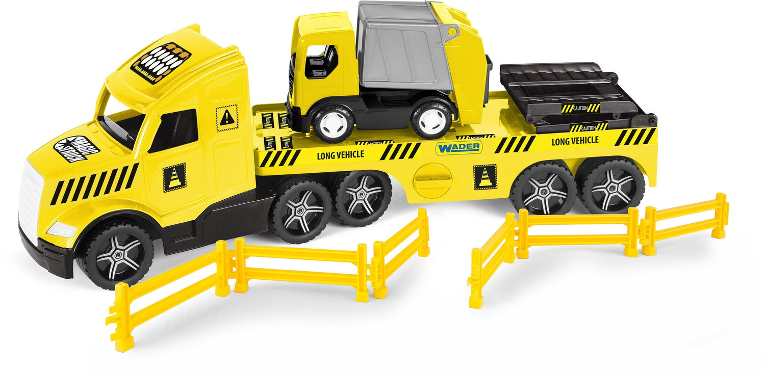Bärgningsbil med sopbil och säkerhetsbarriärer, 78 cm