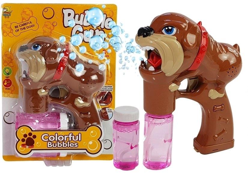 Bulldog Bubble Gun: Roliga, färgglada bubblor och ljud!